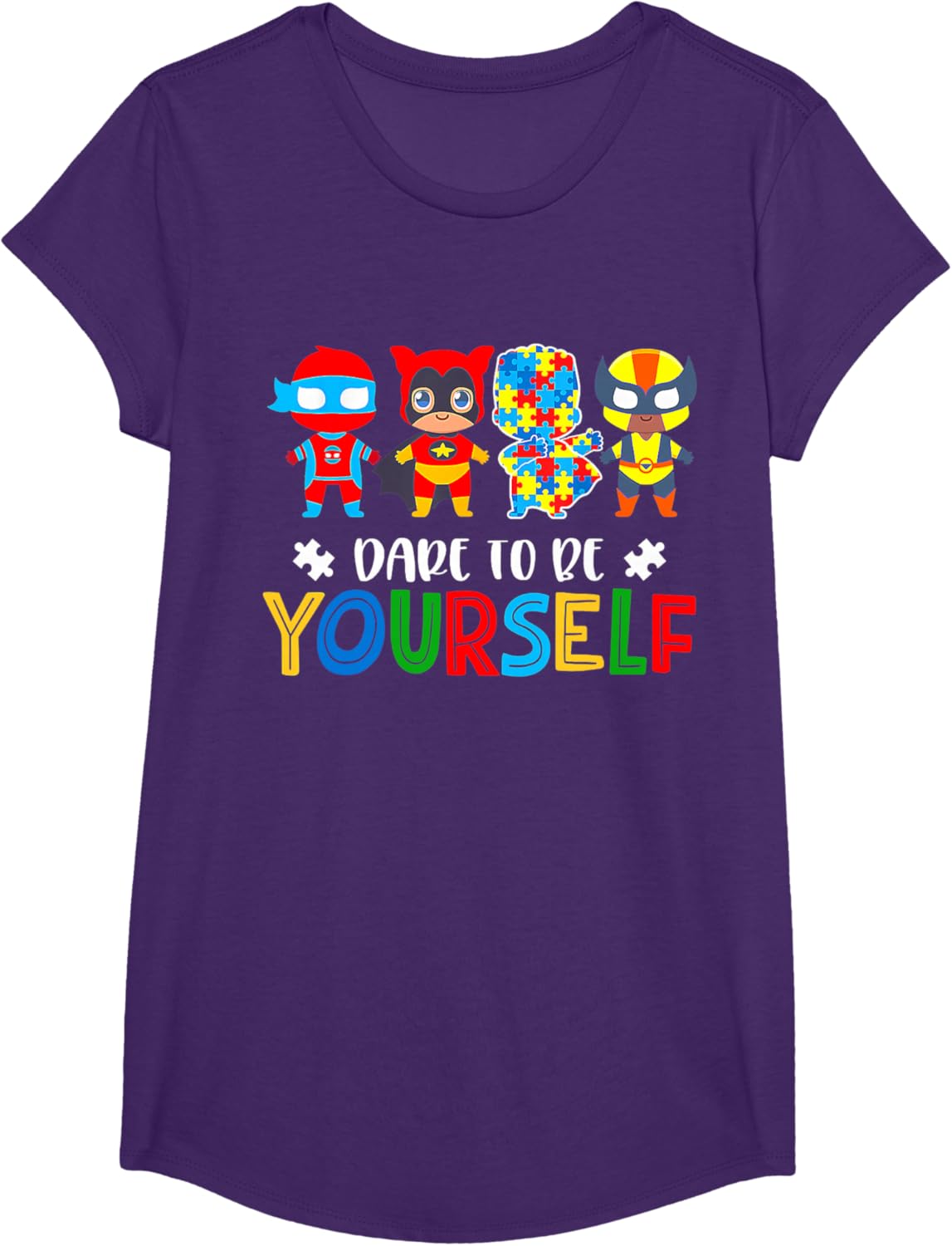 Dare To Be Yourself Autism Awareness Superheroes T-Shirt